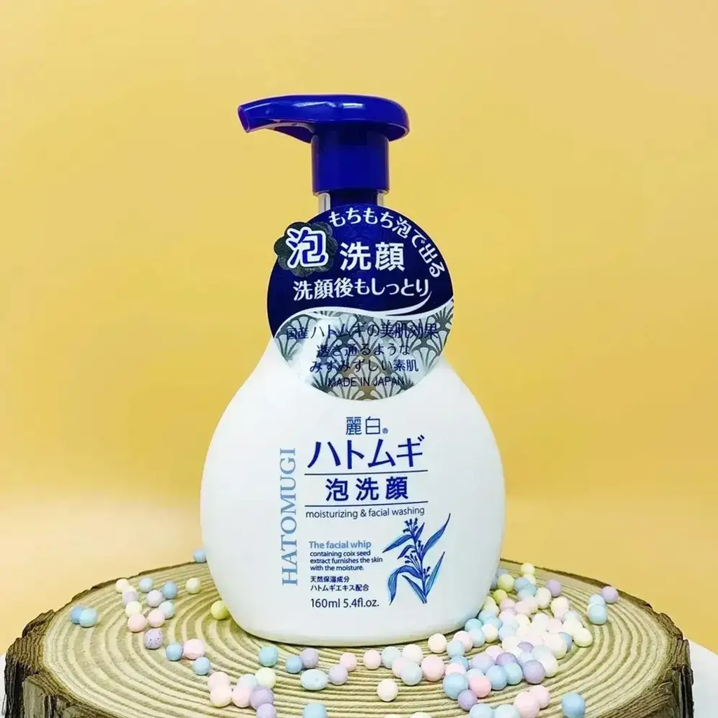 Sữa rửa mặt tạo bọt trắng REIHAKU HATOMUGI Facial Wash Foam 160ml - 4513574029347