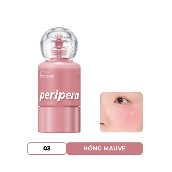 Má hồng kem PERIPERA SYRUPY TOK CHEEK 03 FRIENDSHIP MAUVE