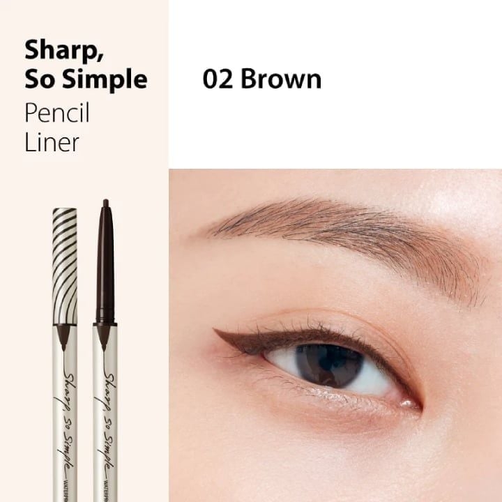 Chì kẻ mắt CLIO SHARP, SO SIMPLE WATERPROOF PENCIL LINER 02 BROWN