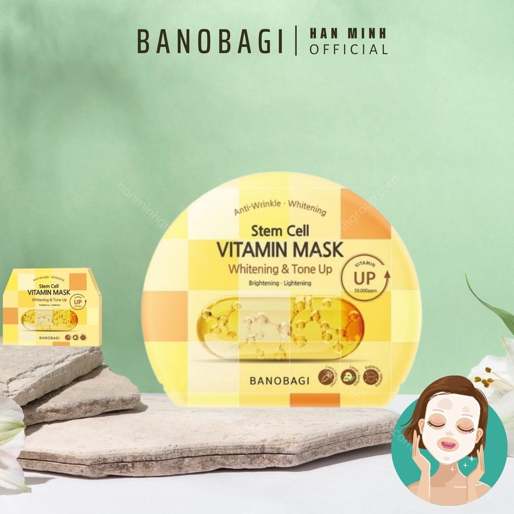 Mặt nạ BANOBAGI Stem Cell Vitamin Mask Whitening And Tone Up