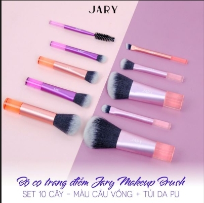 BỘ CỌ TRANG ĐIỂM JARY MAKEUP BRUSH SET 10 CÂY - TÚI ĐỰNG DA PU