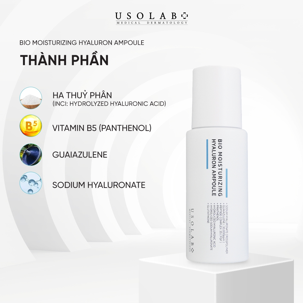 Tinh chất cô đặc cấp ẩm USOLAB BIO MOISTURIZING HYALURON AMPOULE 50ML