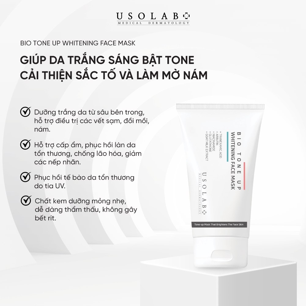 Ủ trắng da mặt USOLAB BIO TONE UP WHITENING FACE MASK 50ML