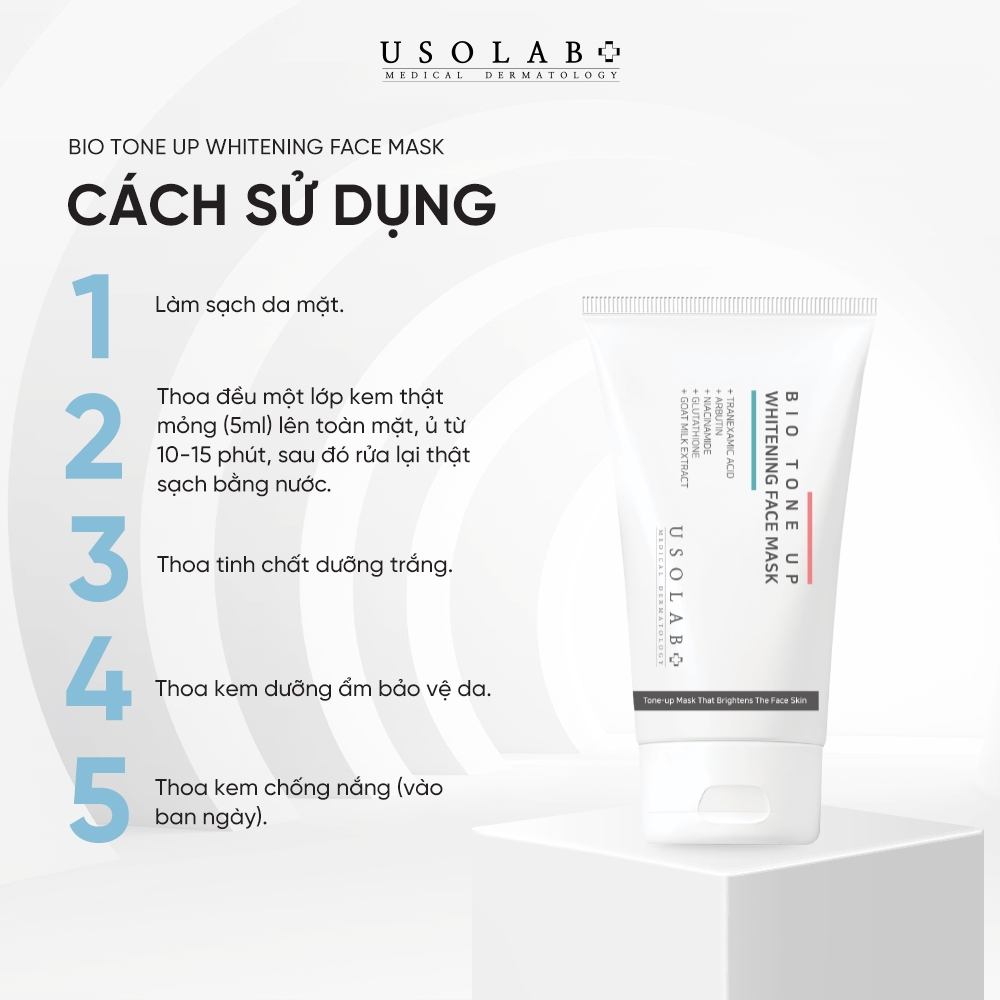 Ủ trắng da mặt USOLAB BIO TONE UP WHITENING FACE MASK 50ML