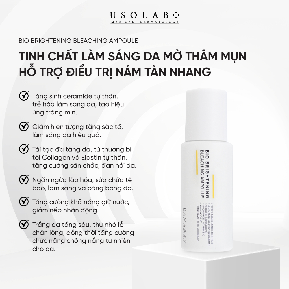 Tinh chất cô đặc làm sáng da USOLAB BIO BRIGHTENING BLEACHING AMPOULE 50ML