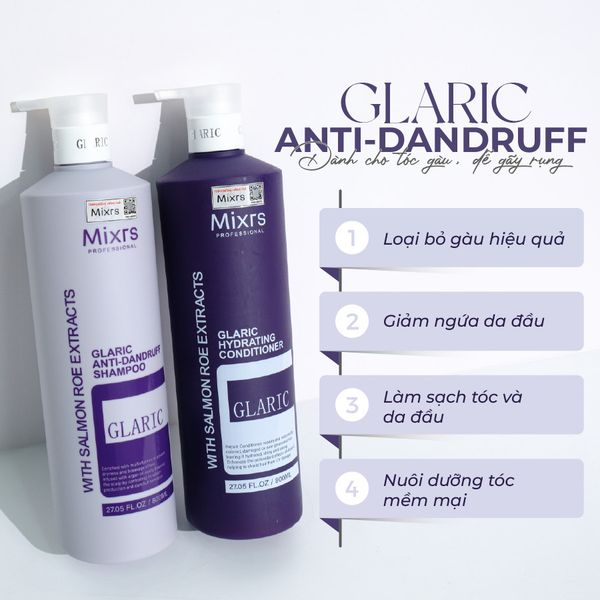 GLARIC ANTI-DANDRUFF SHAMPOO 800ML (Gội tím 800ml)-5061014613155