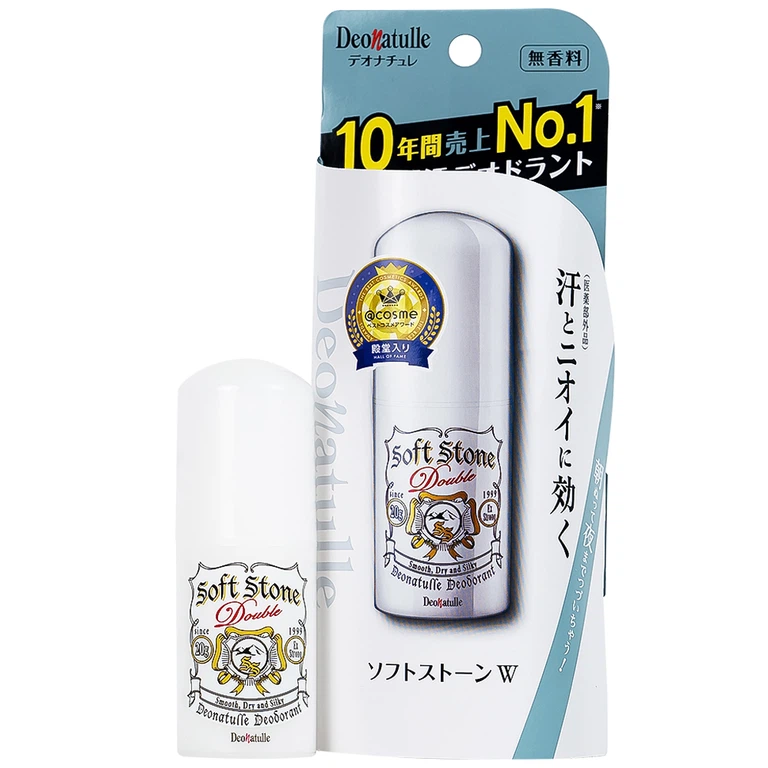 Lăn khử mùi đá khoáng dạng sáp cho mọi loại da 20G Deonatulle Soft Stone Double Deodorant -4971825016582