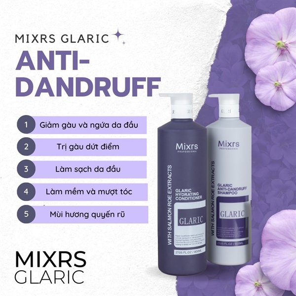 GLARIC ANTI-DANDRUFF SHAMPOO 800ML (Gội tím 800ml)-5061014613155