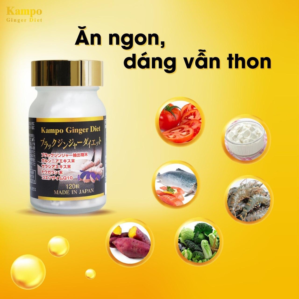 Thực phẩm bảo vệ sức khỏe Kampo Ginger Diet (120 Viên/1 hộp)