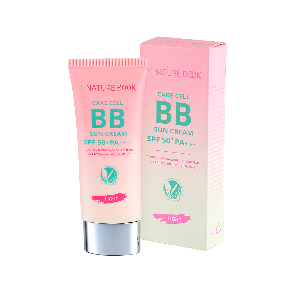 Kem che khuyết điểm, làm sáng da, dưỡng ẩm và chống nắng (THE NATURE BOOK CARE CELL BB SUN CREAM SPF50+PA++++).Thể tích 50ml.