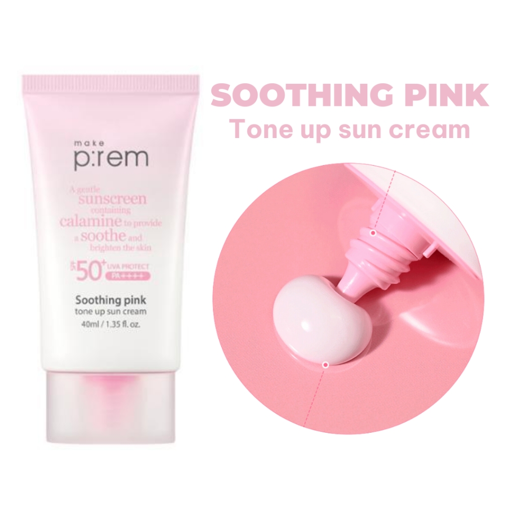 Kem chống nắng MAKE P:REM Soothing Pink Tone Up Sun Cream 50ml