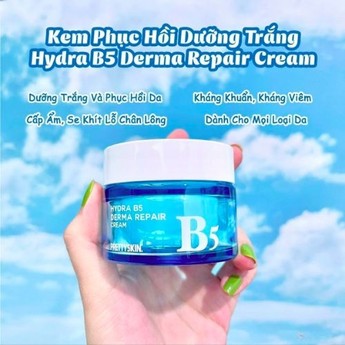 Kem phục hồi dưỡng trắng ( PRETTYSKIN HYDRA B5 DERMA REPAIR CREAM ), dung tích 52ml, dạng hũ, hiệu PRETTYSKIN