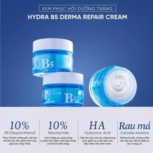 Kem phục hồi dưỡng trắng ( PRETTYSKIN HYDRA B5 DERMA REPAIR CREAM ), dung tích 52ml, dạng hũ, hiệu PRETTYSKIN