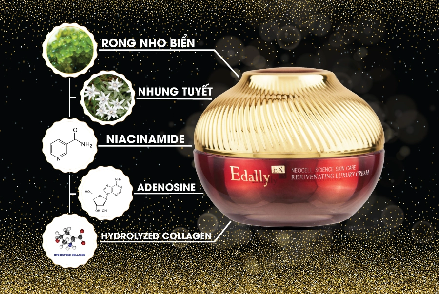 Kem dưỡng ẩm, hỗ trợ làm mờ nếp nhăn, giúp da mịn màng (EDALLY EX REJUVENATING LUXURY CREAM), thể tích 50 ml