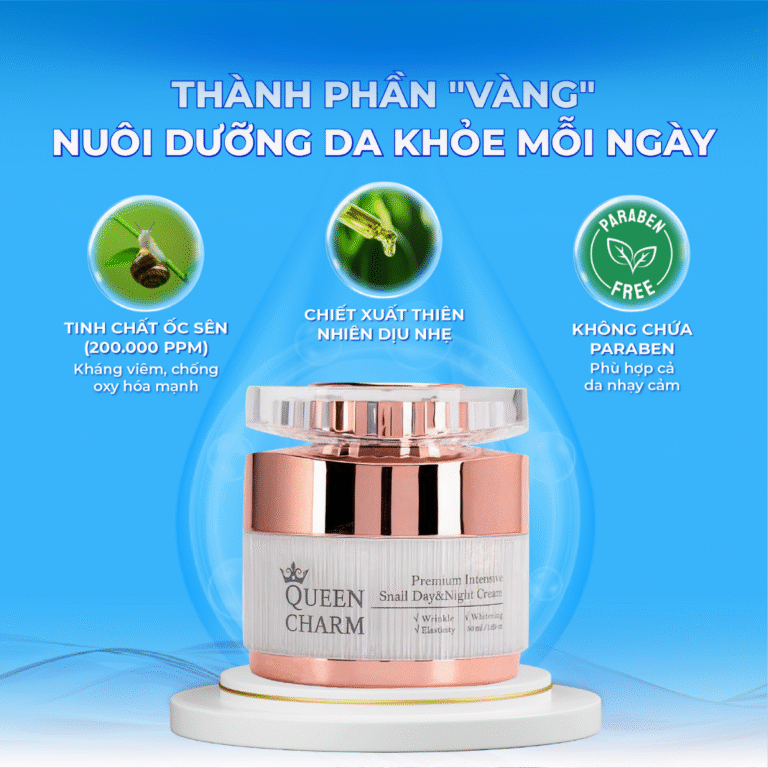 KEM NỮ HOÀNG HỒNG ỐC SÊN 60ML(QUEEN CHARM PREMIUM INTENSIVE SNAIL DAY&NIGHT CREAM-8809936050187)