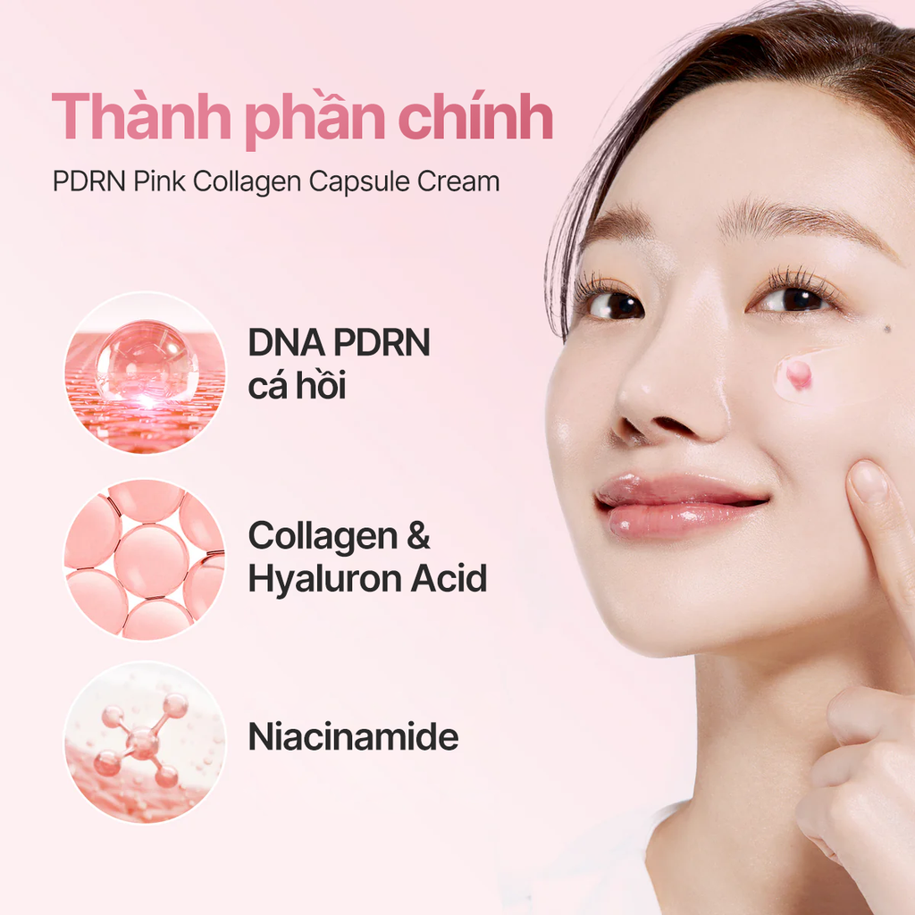 Kem dưỡng căng bóng da PDRN Pink Collagen Capsule Cream 55g