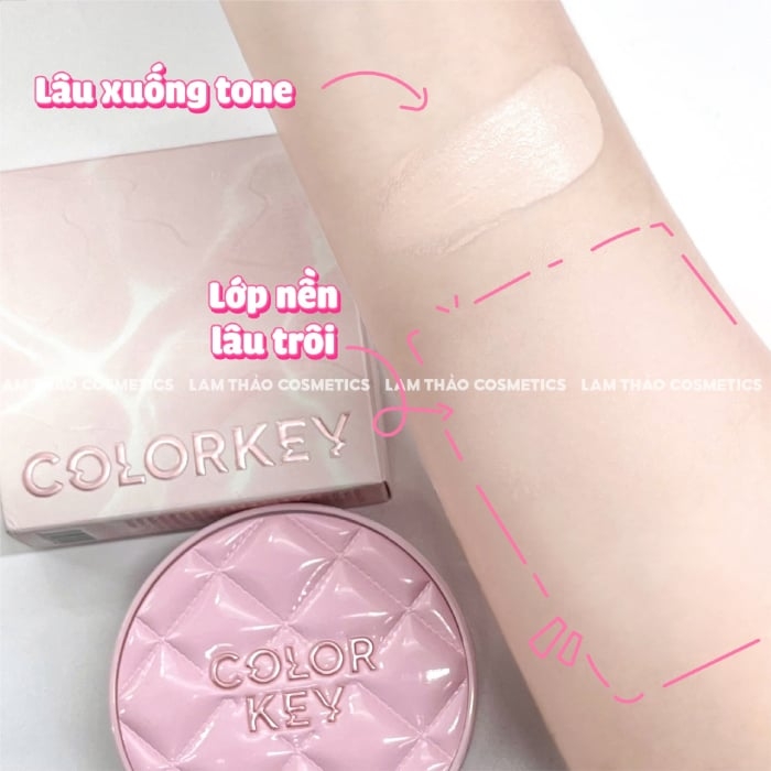 COLORKEY LONG LASTING FLAWLESS BRIGHTENING CUSHION CREAM SPF50+PA++++ W1 PHẤN NƯỚC CHỐNG NẮNG LÀM SÁNG DA LÂU TRÔI