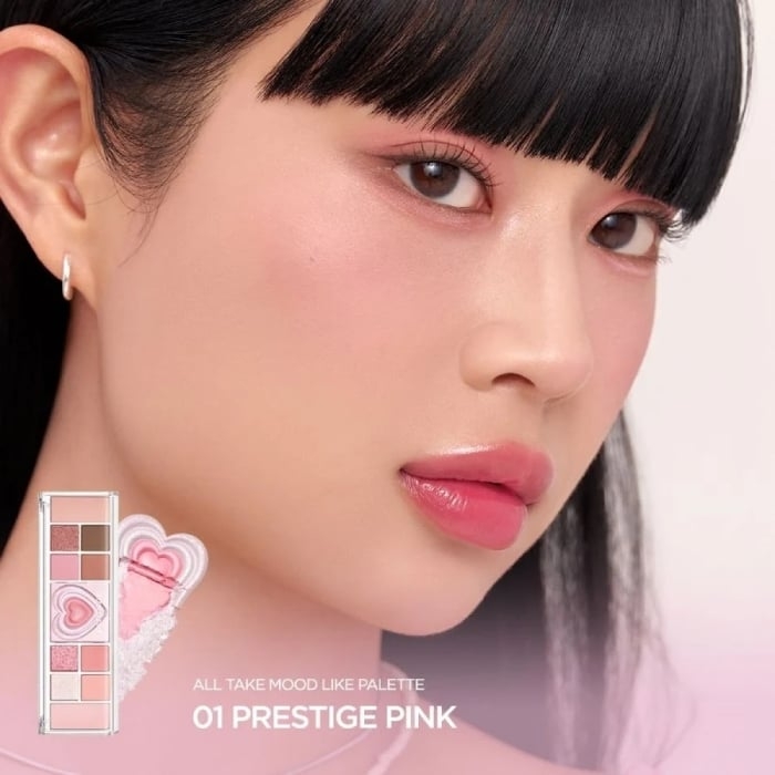 Bảng phấn mắt PERIPERA 3IN1 All Take Mood Like Palette 01 Prestige Pink