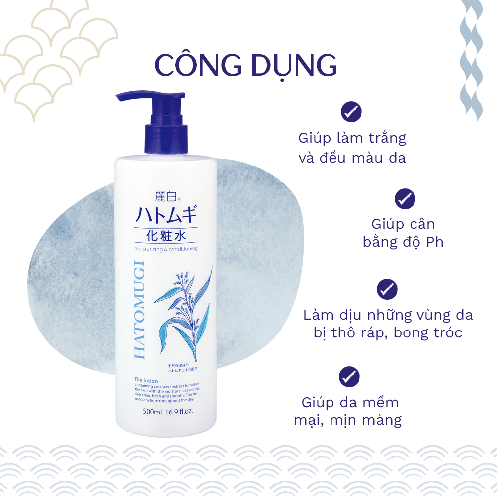 Nước hoa hồng ý dĩ REIHAKU HATOMUGI 500ml - 4513574025882