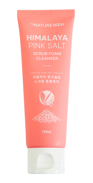 Sữa rửa mặt làm sạch,loại bỏ chất nhờn,bụi bẩn,dưỡng ẩm,làm trắng da (THE NATURE BOOK HIMALAYA PINK SALT SCRUB FOAM CLEANSER). Thể tích 120ml.
