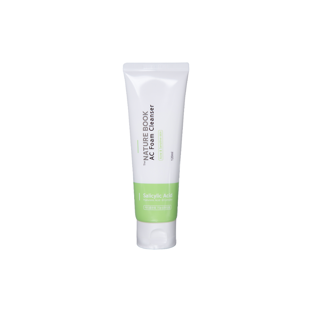 Sữa rửa mặt giúp làm sạch bụi bẩn  và các lớp trang điểm ở trên da,  dưỡng ẩm da,giúp da mềm mịn.  (The Nature Book AC Foam  Cleanser) Dung tích 120ml