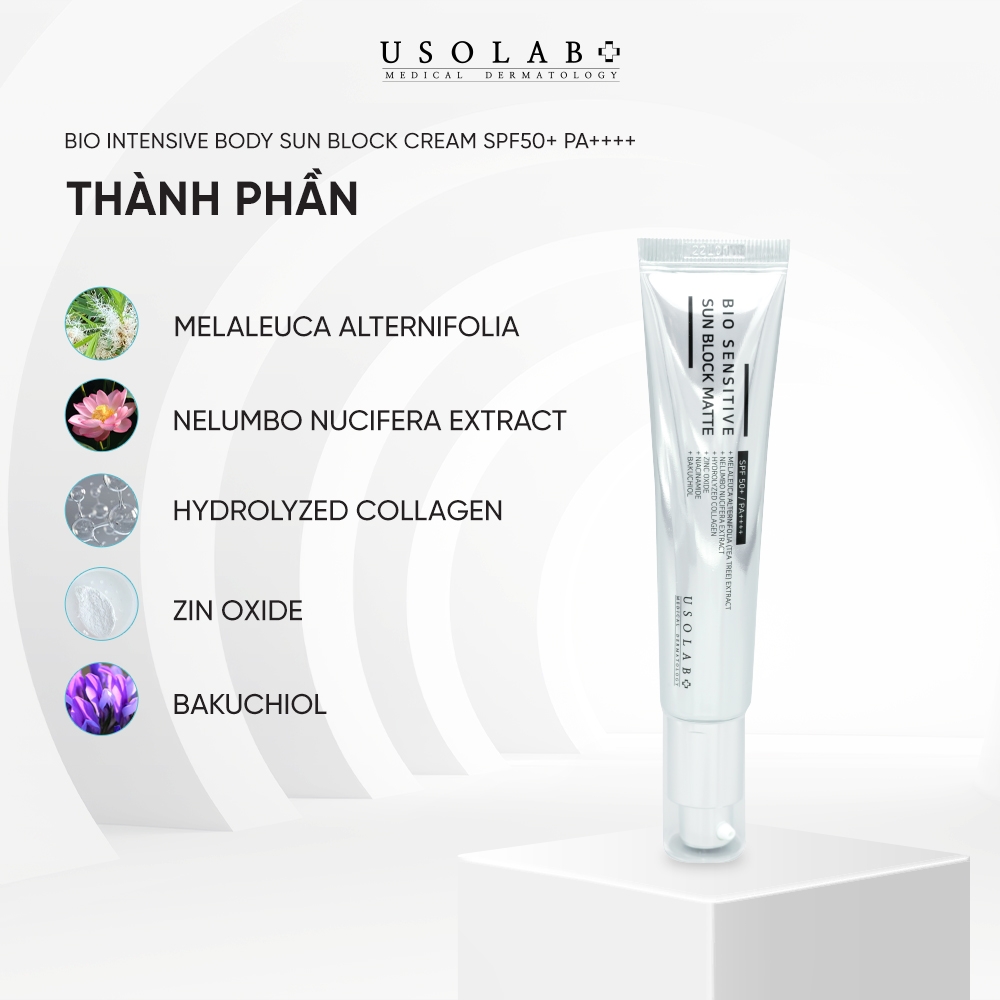 Kem chống nắng cho da dầu mụn USOLAB BIO  SENSITIVE SUN BLOCK MATTE 50ML