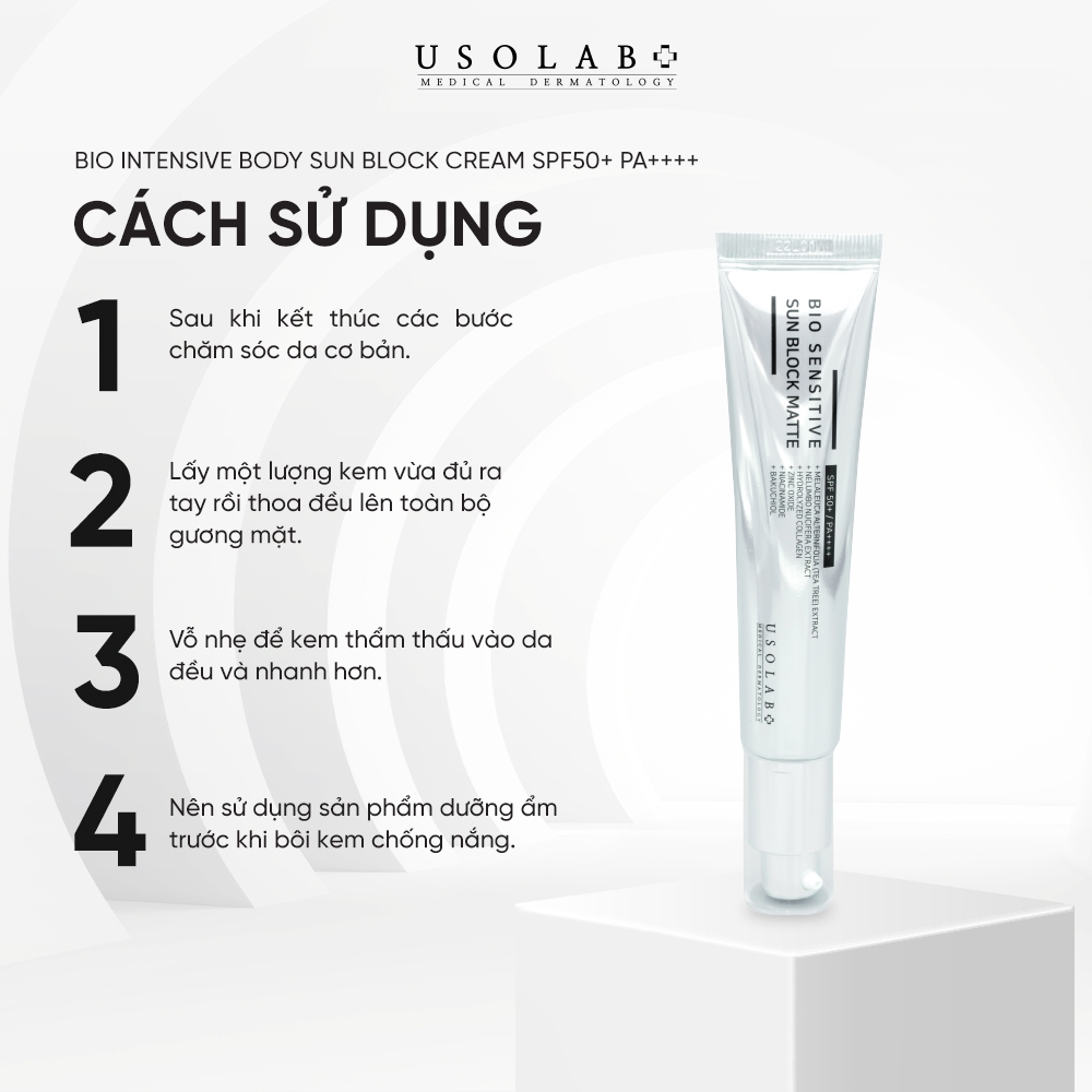 Kem chống nắng cho da dầu mụn USOLAB BIO  SENSITIVE SUN BLOCK MATTE 50ML