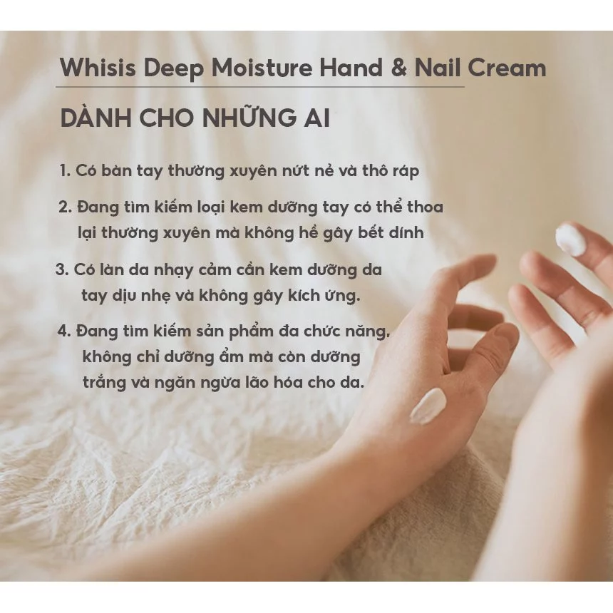 WHISIS - Kem dưỡng da tay Deep Moisture Hand & Nail Cream 50ml