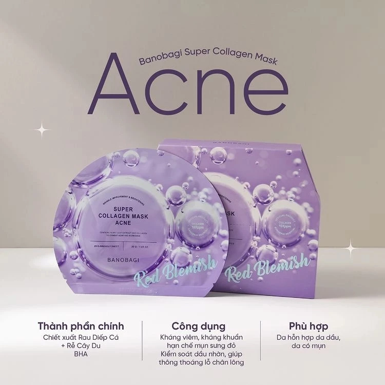 Mặt nạ BANOBAGI Super Collagen Mask Acne
