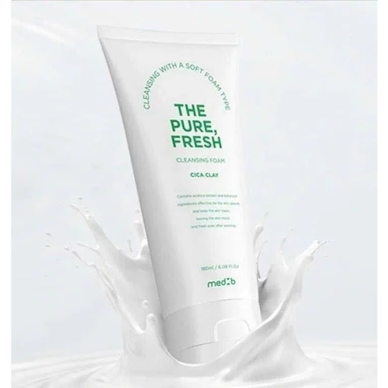 Sữa rửa mặt MEDB The pure, Fresh cleansing foam [Cica Clay], dành cho da dầu và da mụn, dung tích 180ml