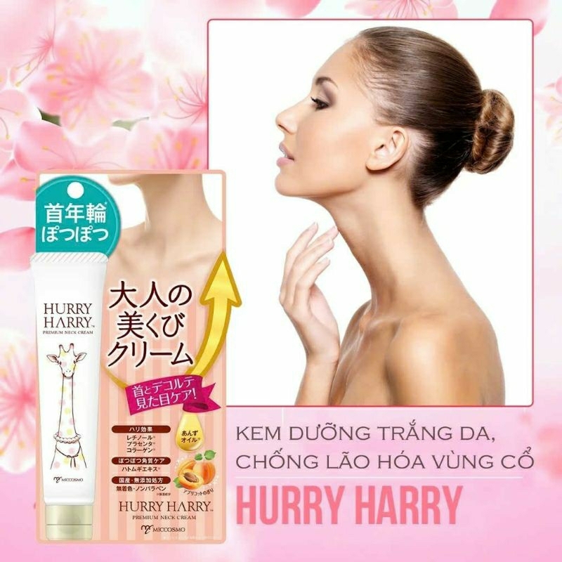 Kem duỡng trắng và chống nhăn vùng cổ 40G - Hurry Harry Premium Neck Cream Rich