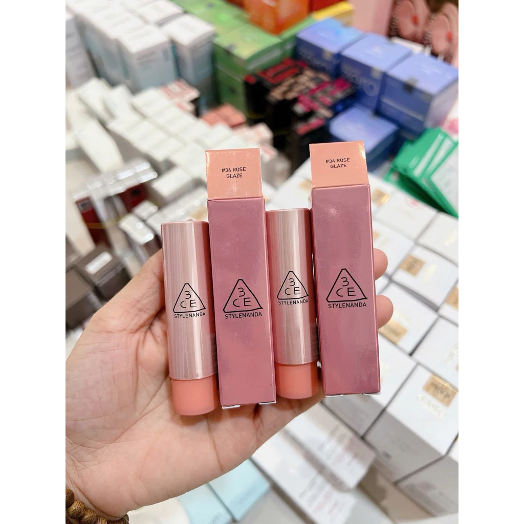 Son Dưỡng 3CE Glazy Lip Glow #34 Rose Glaze