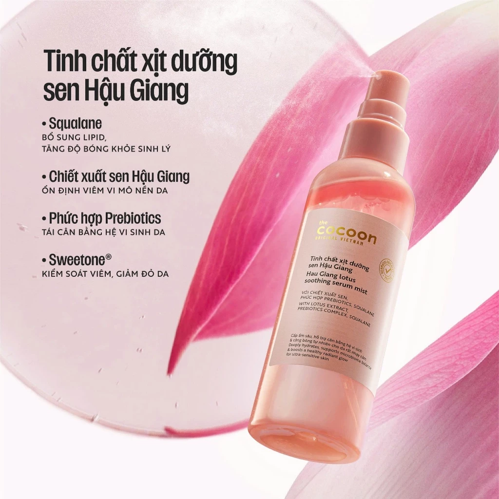 COCOON - Tinh chất xịt dưỡng sen Hậu Giang 100ml