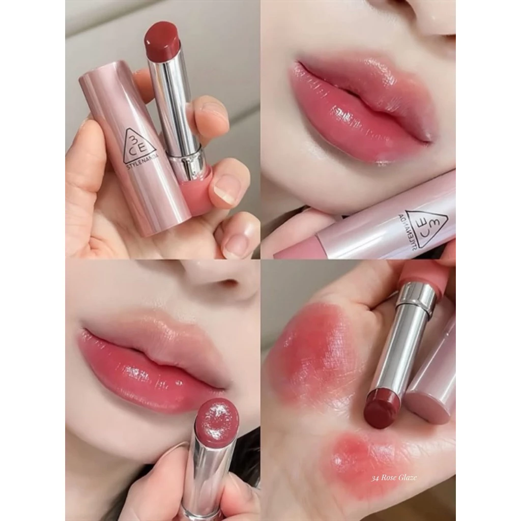 Son Dưỡng 3CE Glazy Lip Glow #34 Rose Glaze