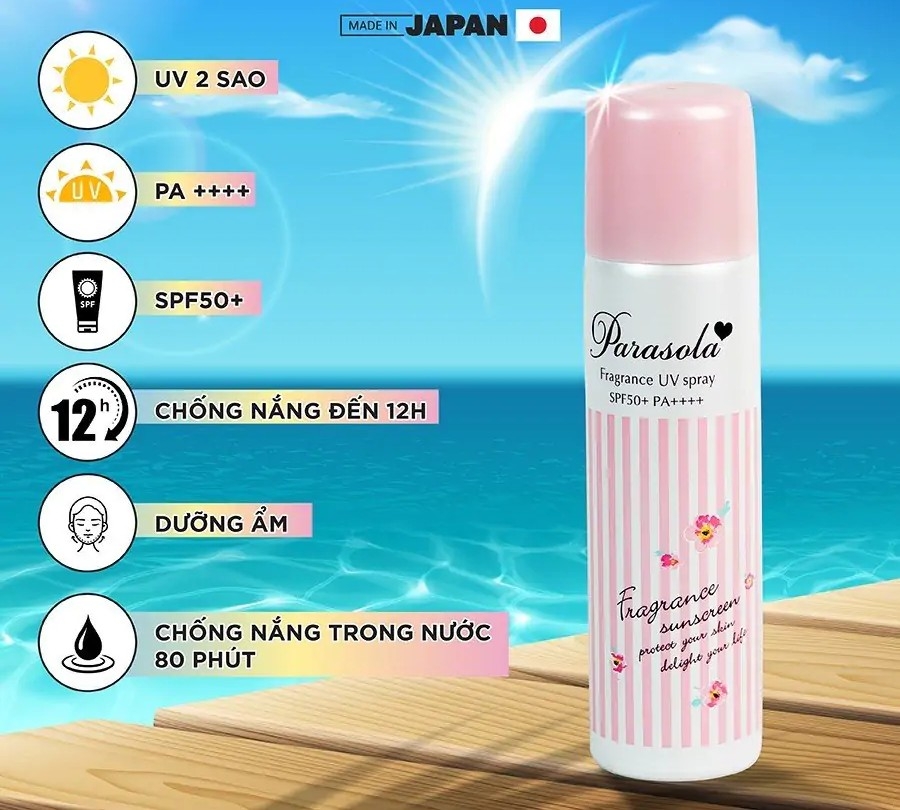 Xịt chống nắng dưỡng da - PARASOLA FRAGRANCE UV SPRAY SPF50+ PA++++