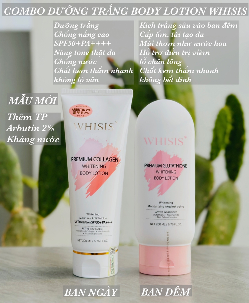 WHISIS - Kem dưỡng thể Premium Collagen Whitening Body Lotion 200ml