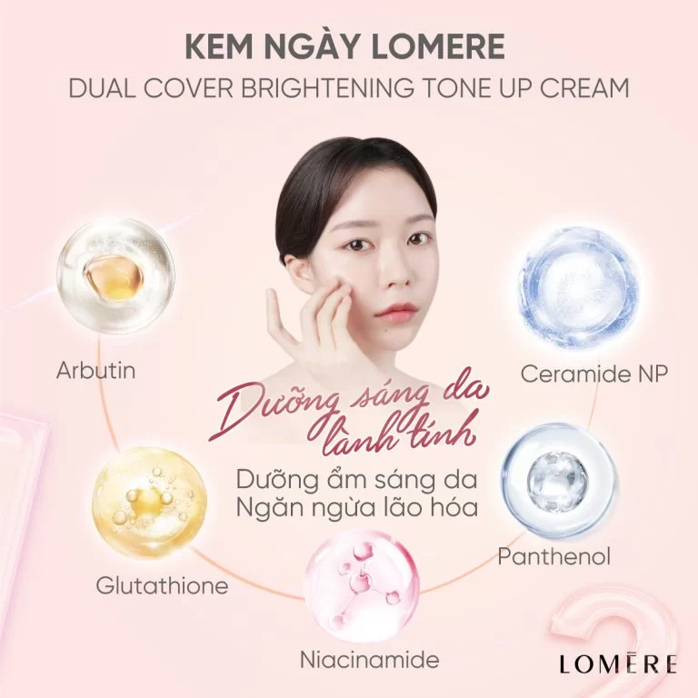 Kem dưỡng nâng tông LOMERE Dual Cover Brightening Tone up Cream - 50ml