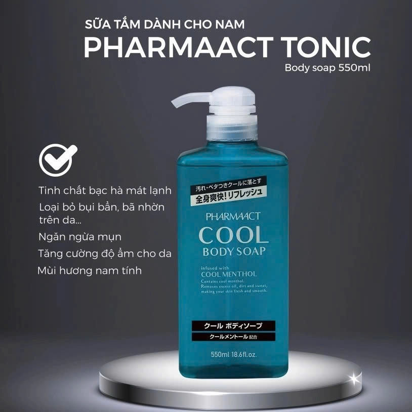 Sữa tắm nam PHARMAACT Cool Body Soap 550ml - 4513574037595