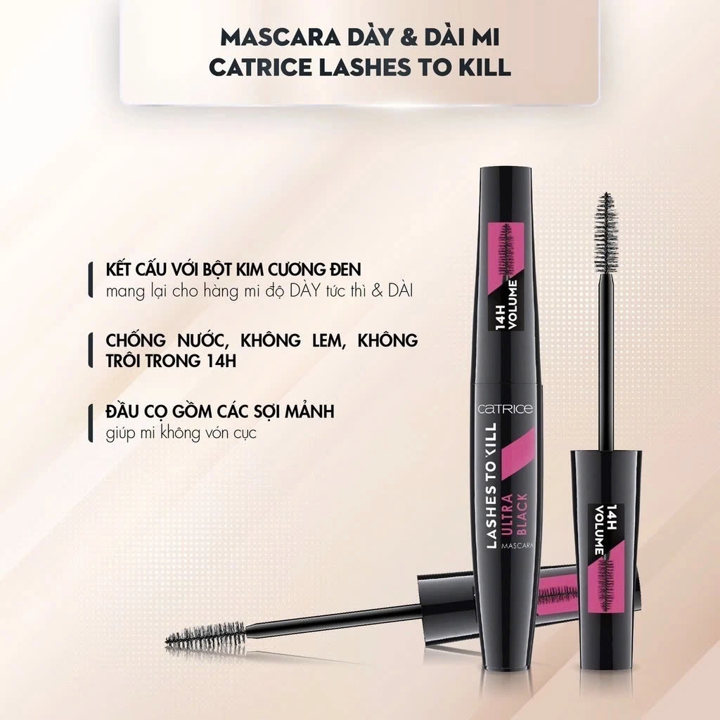 Chuốt mi mắt Catrice Lashes To Kill Ultra Black Mascara 020