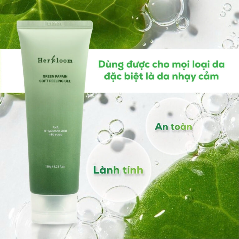 Tẩy da chết Herbloom green papain soft peeling gel Thương hiệu: Herbloom 120ml/tuýp
