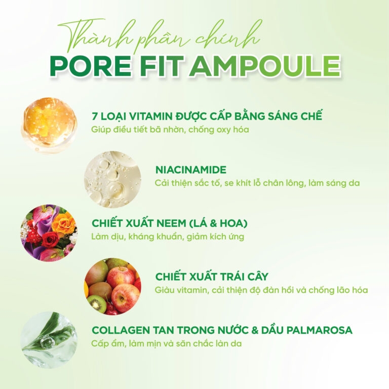 Tinh chất veggie vita pore fit ampoule Thương hiệu: Herbloom 30ml/chai