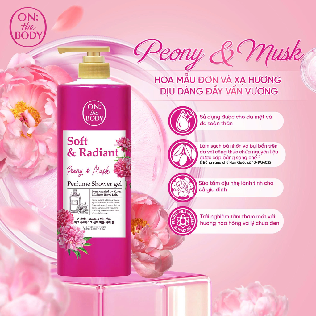 Sữa tắm ON THE BODY Soft Peony Musk Perfume 1kg