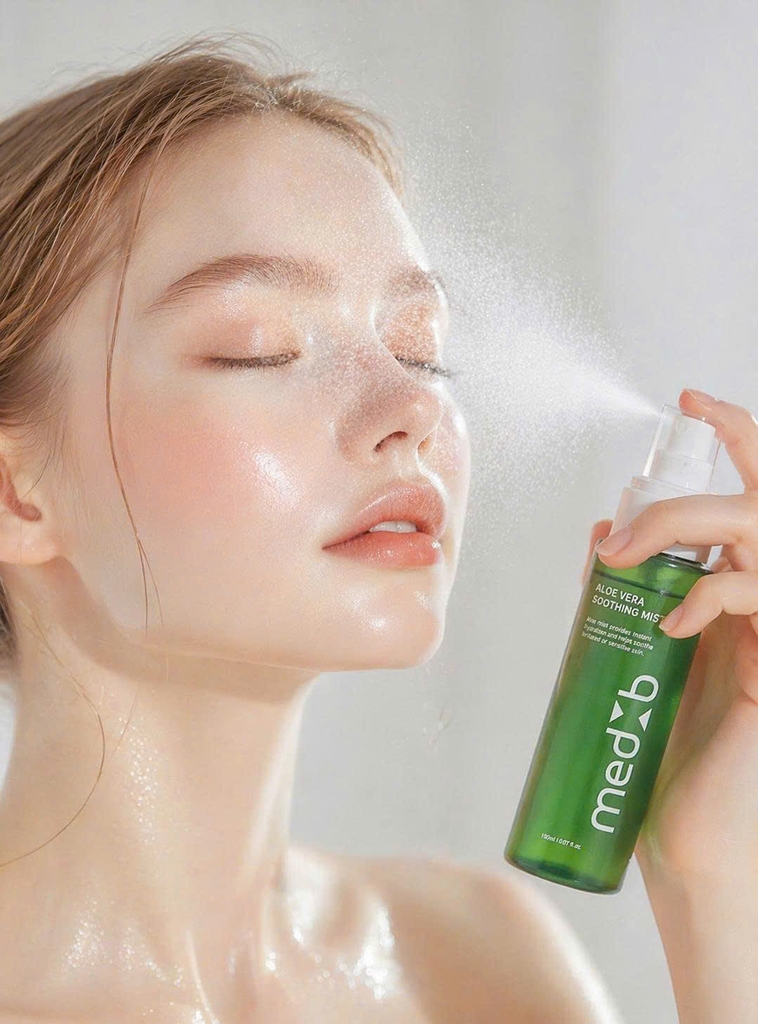 Xịt khoáng MEDB Aloe Vera Soothing Mist, hiệu MEDB, giúp dưỡng ẩm và làm dịu da khô, dung tích 150ml