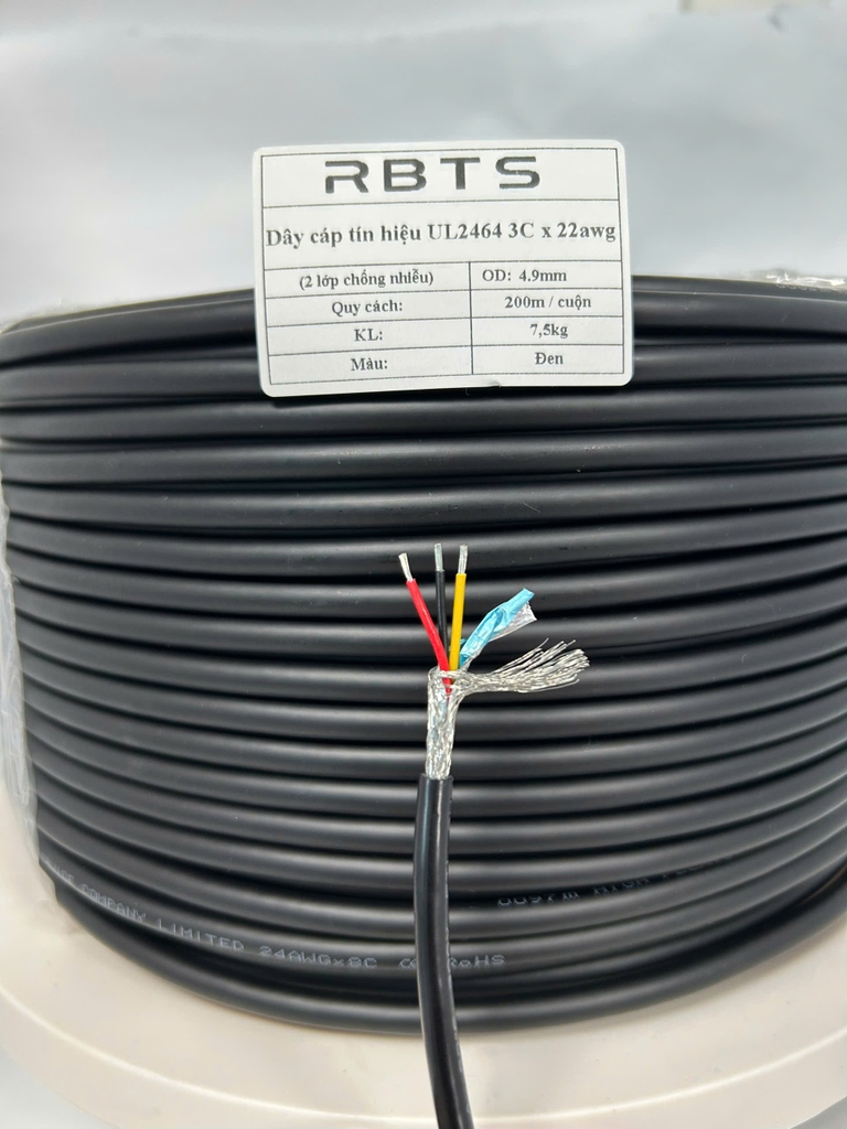 UL2464-3C22L2 - Dây cáp tín hiệu UL2464 3C 22awg, Tiết diện lõi 0.32mm