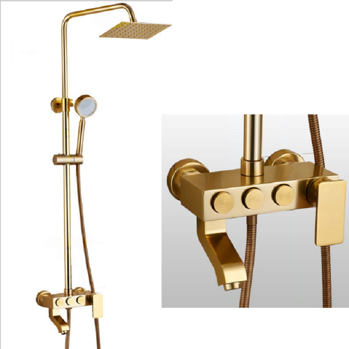 Video Bộ sen cây tắm nóng lạnh vàng ánh kim 3 nút cao cấp GIORMANI SC05