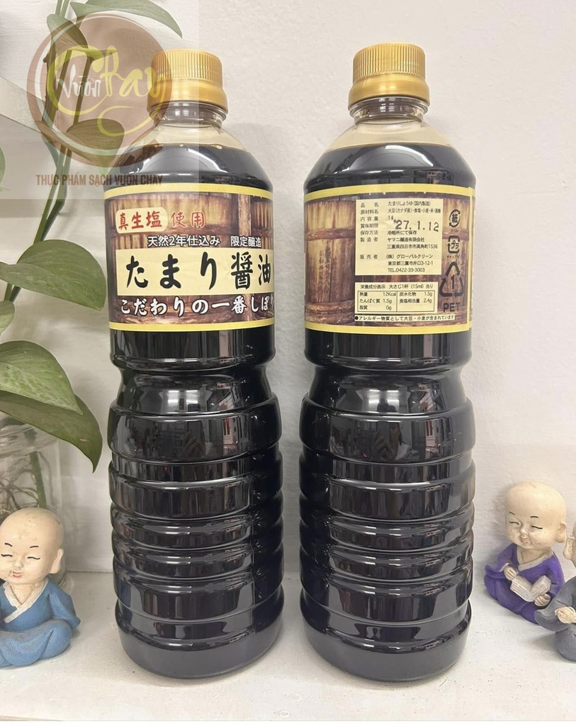 Nước tương shoyu Nhật hữu cơ chai 1 lít (tương thực dưỡng)