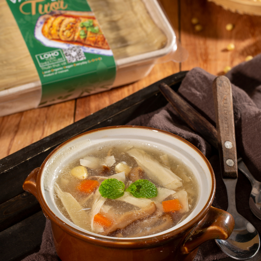 Váng đậu tươi nơ hoa NON GMO Loho 400g