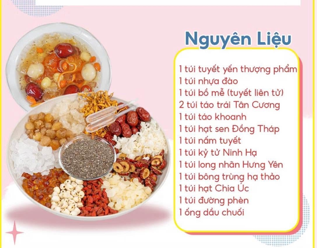 Set chè dưỡng nhan 220g 11 vị nấu được 12-15 bát chè