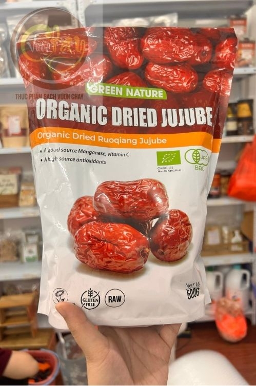 Táo đỏ hữu cơ rouqiang 500GR Organic dried ruoqiang jujube