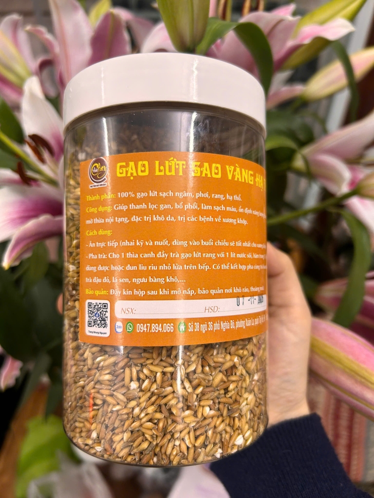 Trà gạo lứt rang củi 450g (gạo lứt vàng)